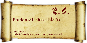 Markoczi Osszián névjegykártya